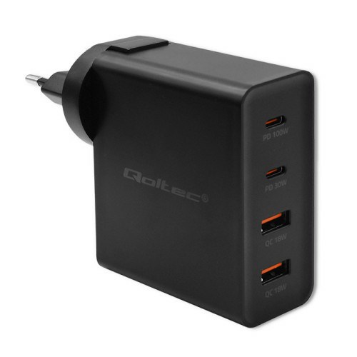 Qoltec  GaN POWER PRO charger 2xUSB