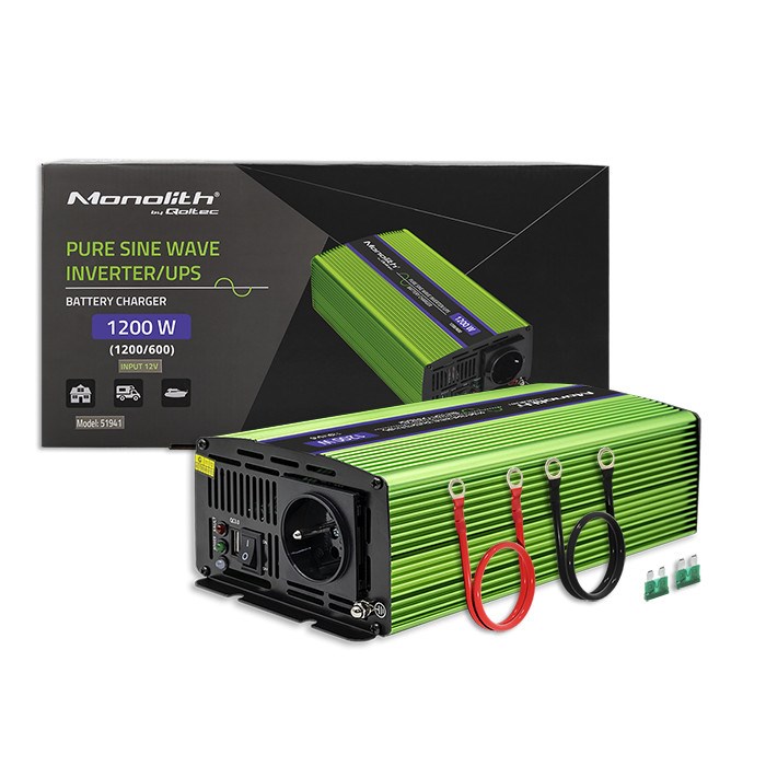 Qoltec Monolith power adapter/inverter Auto 1200