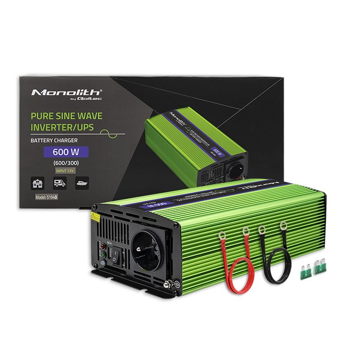 Qoltec Monolith power adapter/inverter Auto 600