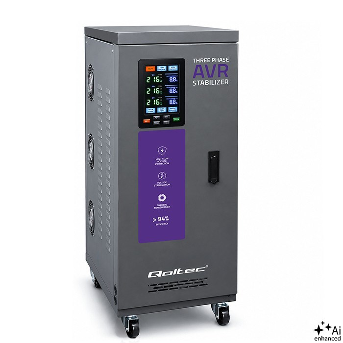Qoltec  Trójfazowy stabilizator napięcia AVR MULTIPROTECTION