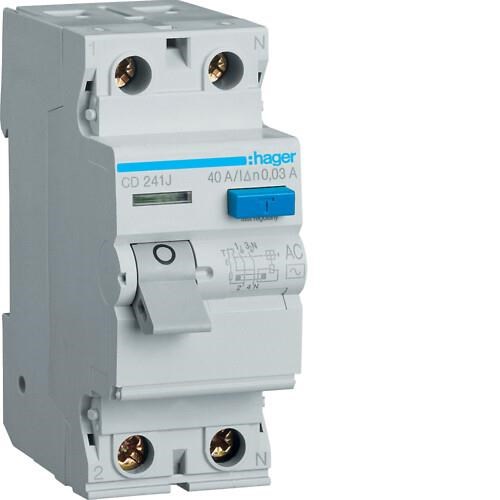 HAGER RELAY CURR LEAK 2P 40