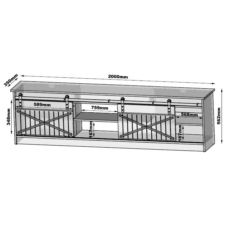 Cama MEBLE RTV GRANERO cabinet 200x56