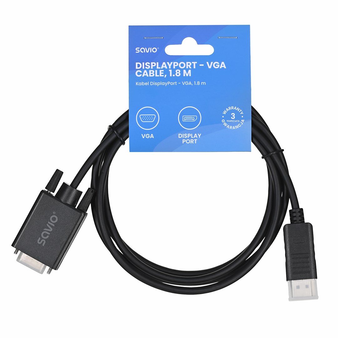 SAVIO Cable Display Port-VGA CL-203 1