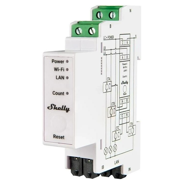 Shelly Pro 3EM 120A 3-way electricity