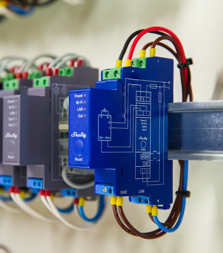 Shelly _PRO_DIMMER_0/1-10V_PM dimmers Built-in Dimmer Blue