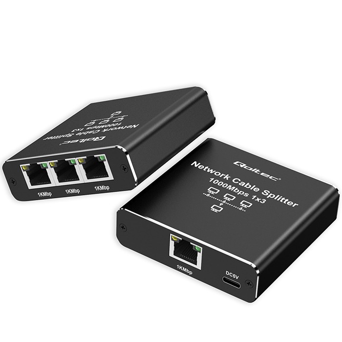 Qoltec  Splitter Ethernet mini SWITCH 1x3