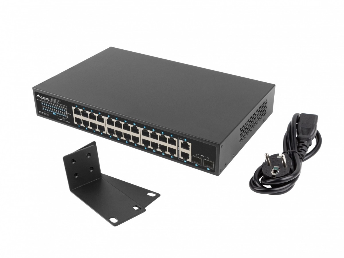LANBERG  Switch 24x1GB POE+ 2xGB RSGE-24P-2GE-2S-36