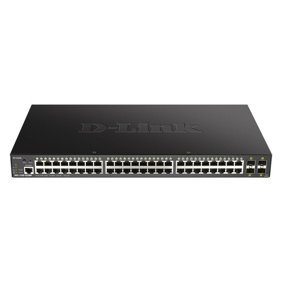 D-Link Switch DGS-1250-52XMP 48GE PoE+ 4SFP+