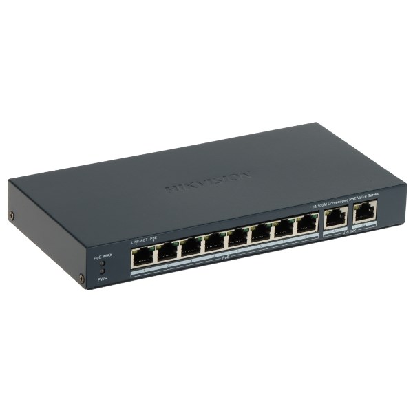 Hikvision SWITCH POE DS-3E0310P-E/M(B) 8-PORTOWY +