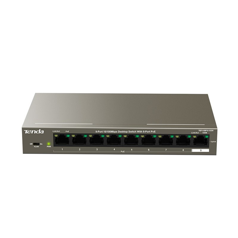 Tenda TEF1109P-8-102W network switch Fast Ethernet