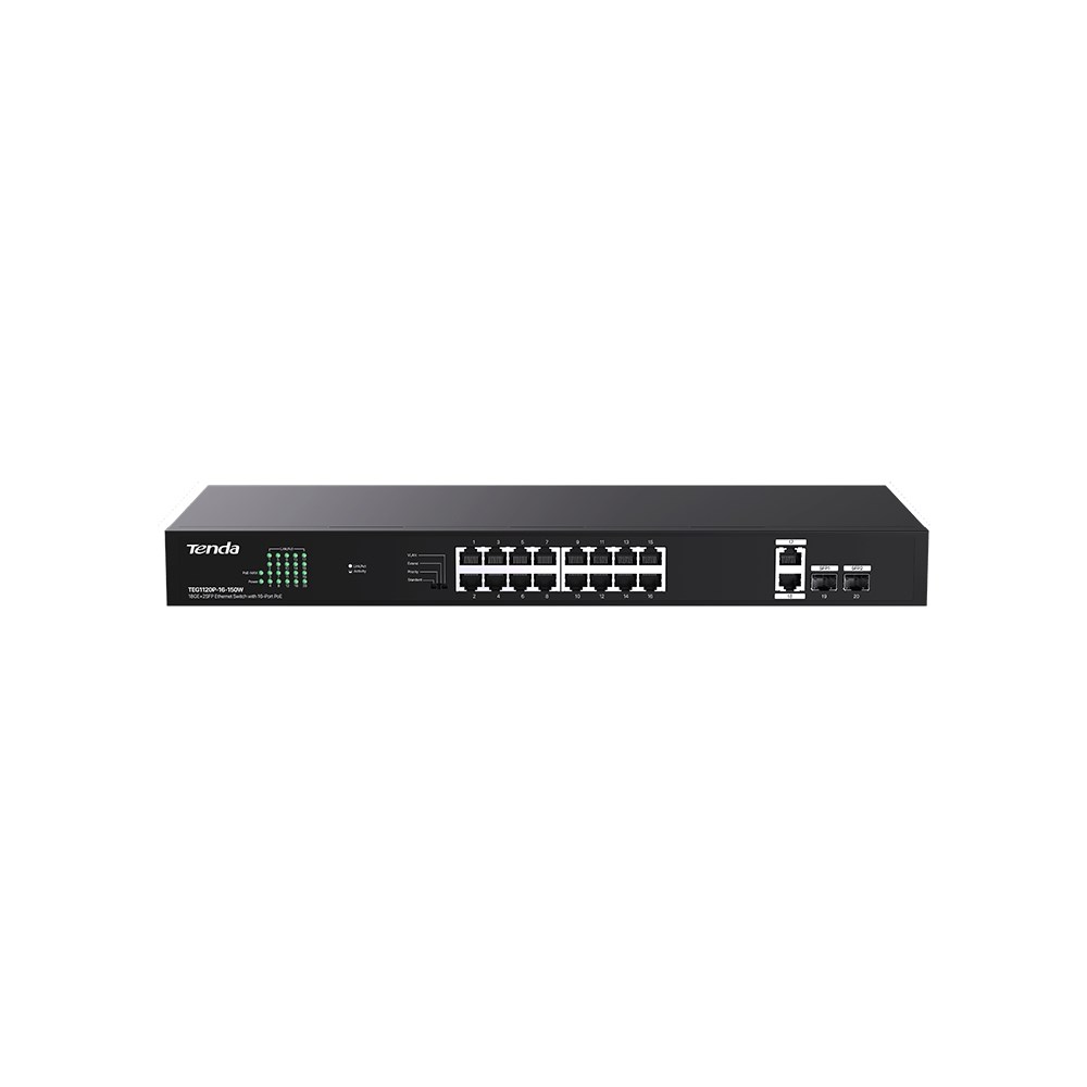 Tenda TEG1120P-16-150W network switch Unmanaged Gigabit