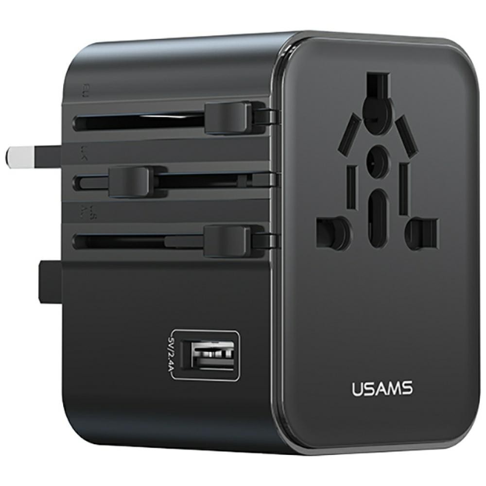 USAMS  Travel adapter 17W US/AU/EU/UK black
