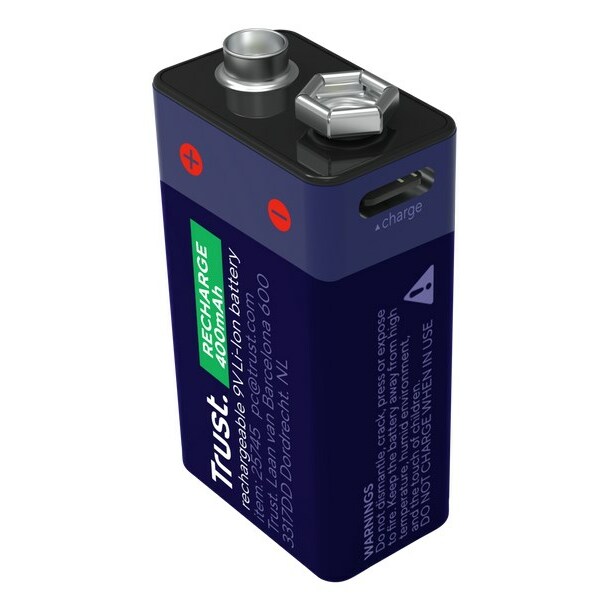 Trust USB-C rechargeable 9V battery |