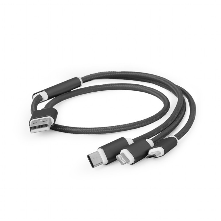 Gembird USB 3-in-1 charging cable/1m/black |