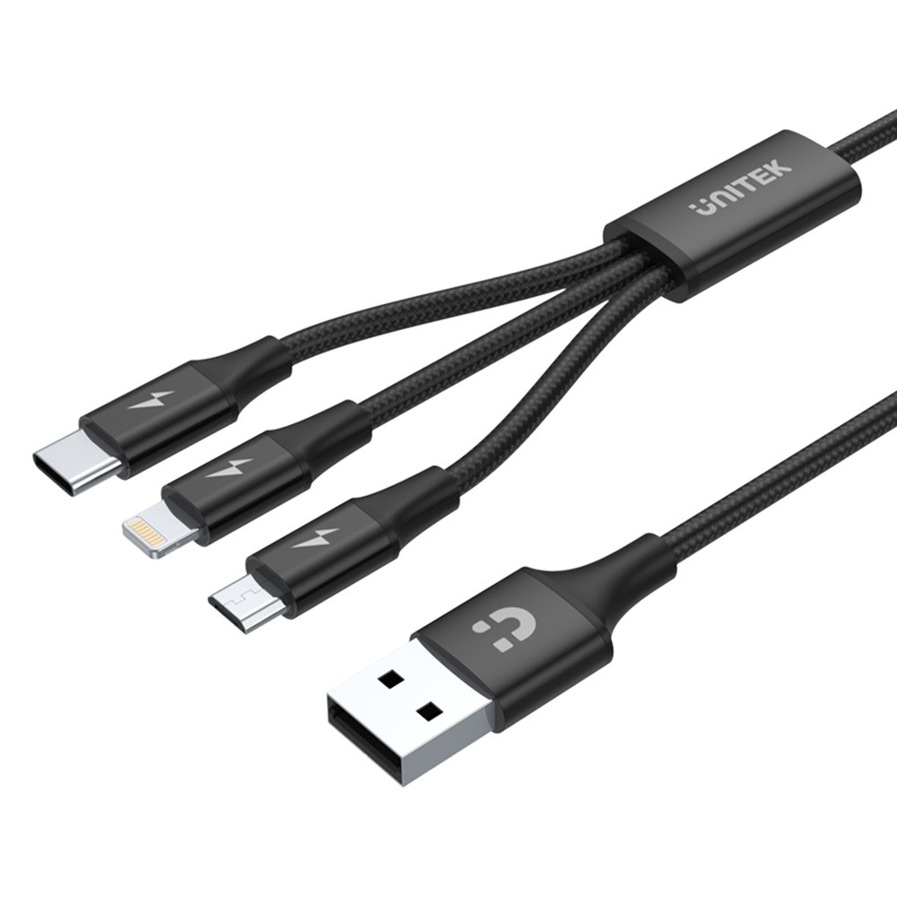 Unitek USB-A Cable 3in1 USB-C/ microUSB/