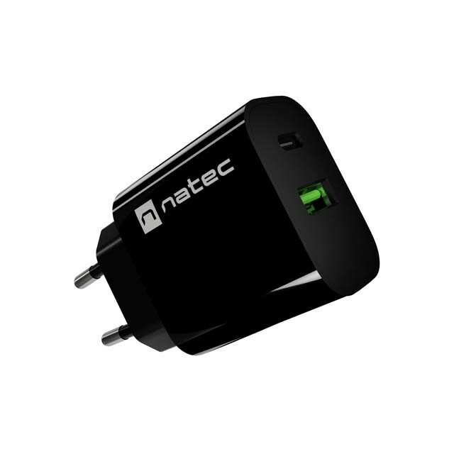 NATEC USB charger Ribera 1xUSB-A 1xUSB-C