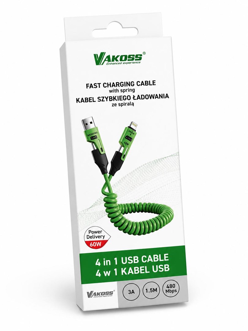 VAKOSS MLU680G 4-in-1 Cable 1.5m
