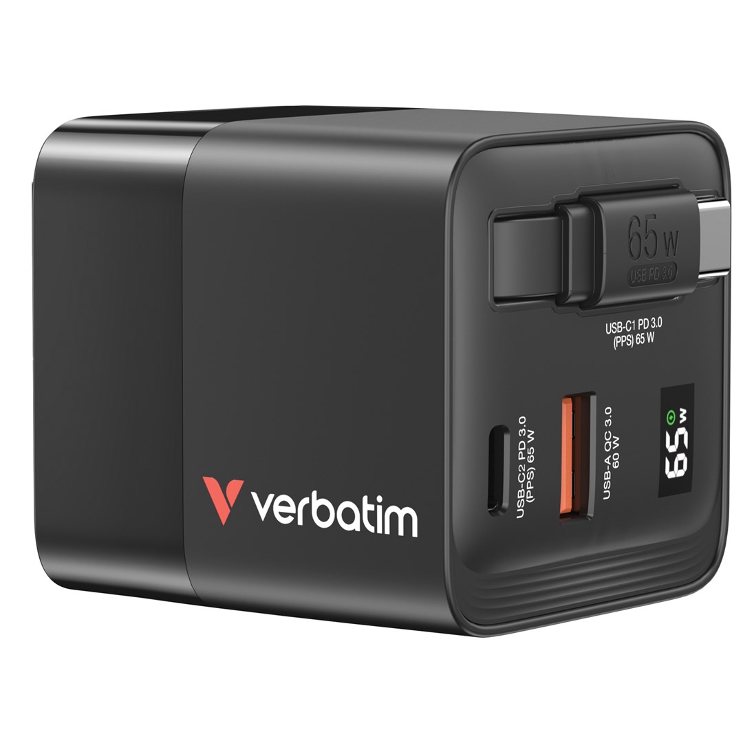 Verbatim GaN Charger 65W 2 Port