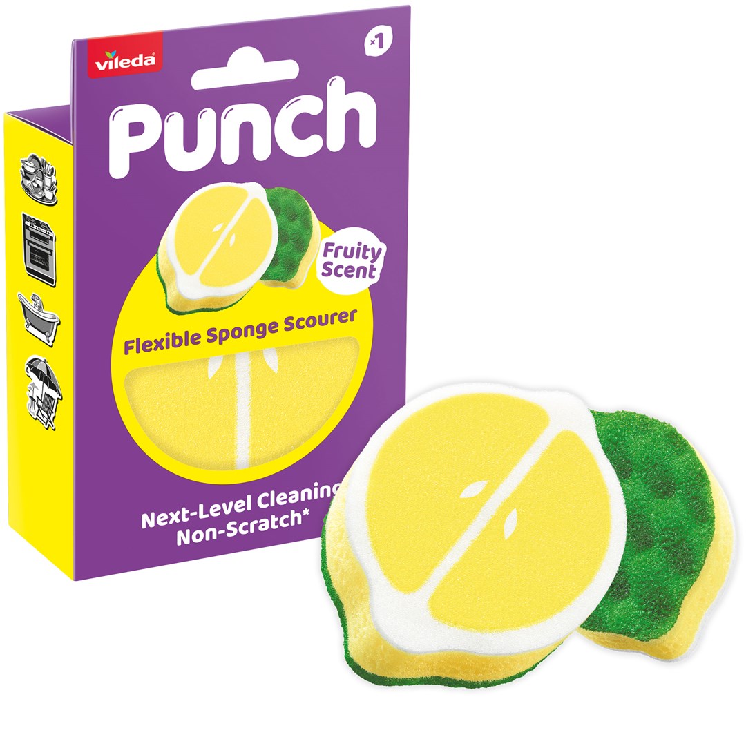 Vileda  Punch Flexible Sponge, Lemon, 1