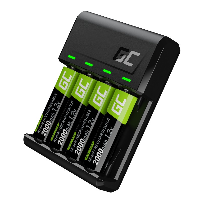 GREEN CELL  VitalCharger charger 4x Batteries