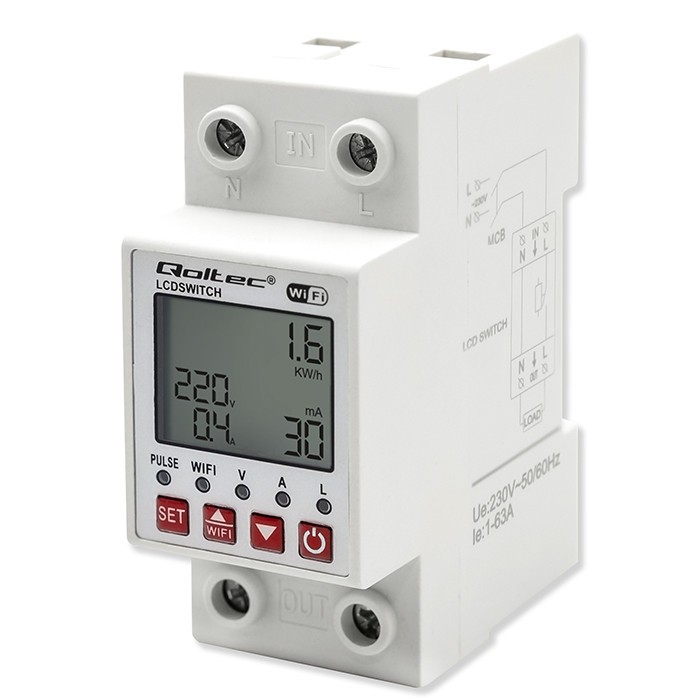 Qoltec WiFi DIN rail relay with