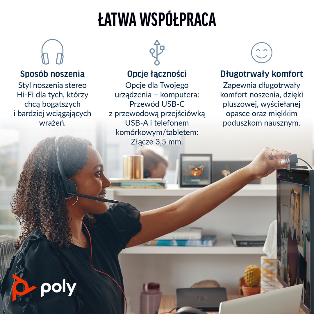 POLY Wired Headset  Blackwire 3325 Stereo