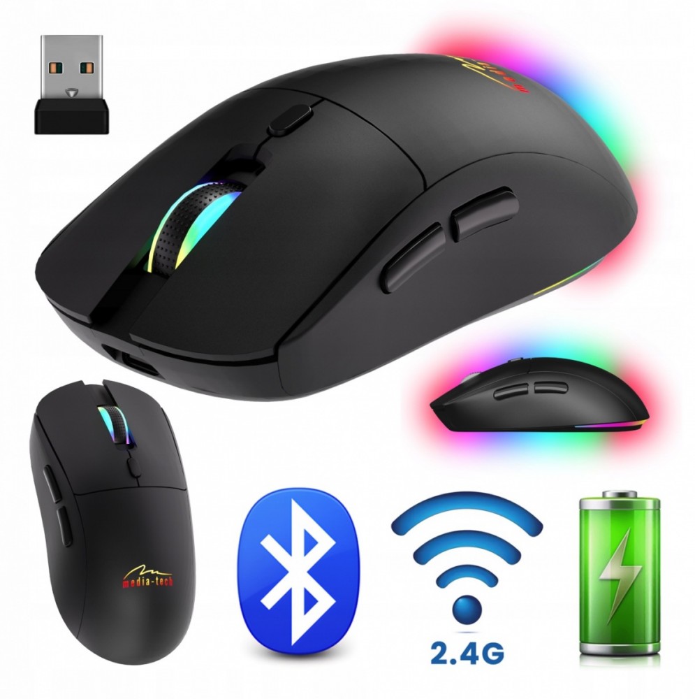 Media-Tech Wireless mouse 2in1 (BT/RF)SILENT&RECHARGE |