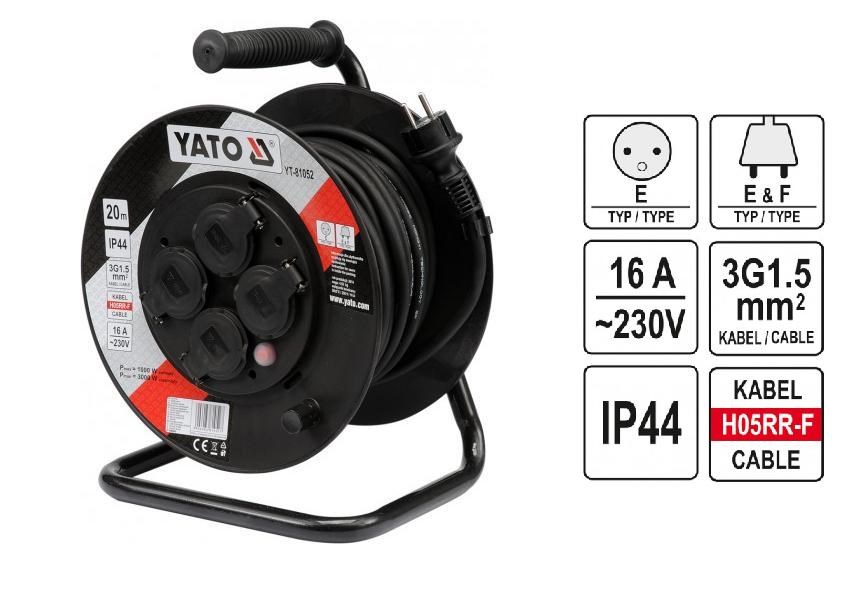 YATO YT-81052 cord reel 4 AC